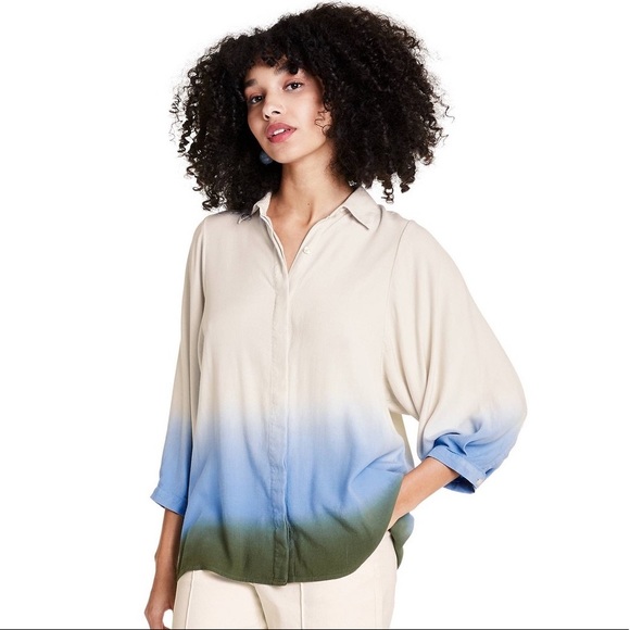 Rachel Comey Tops - Rachel Comey x Target Dip Dye Ombre 3/4 Balloon Sleeve Blouse Sz 4X